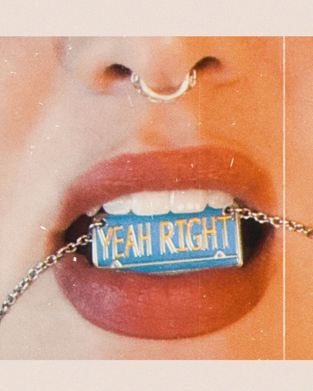Yeah Right License Plate Necklace-Foolish Fetish-Strange Ways