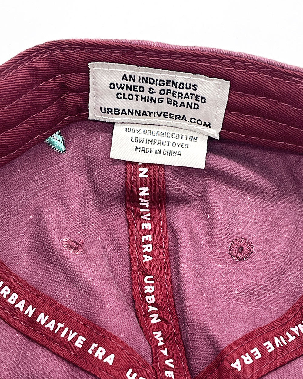 You Are On Native Land Dad Hat - Maroon-Urban Native Era-Strange Ways