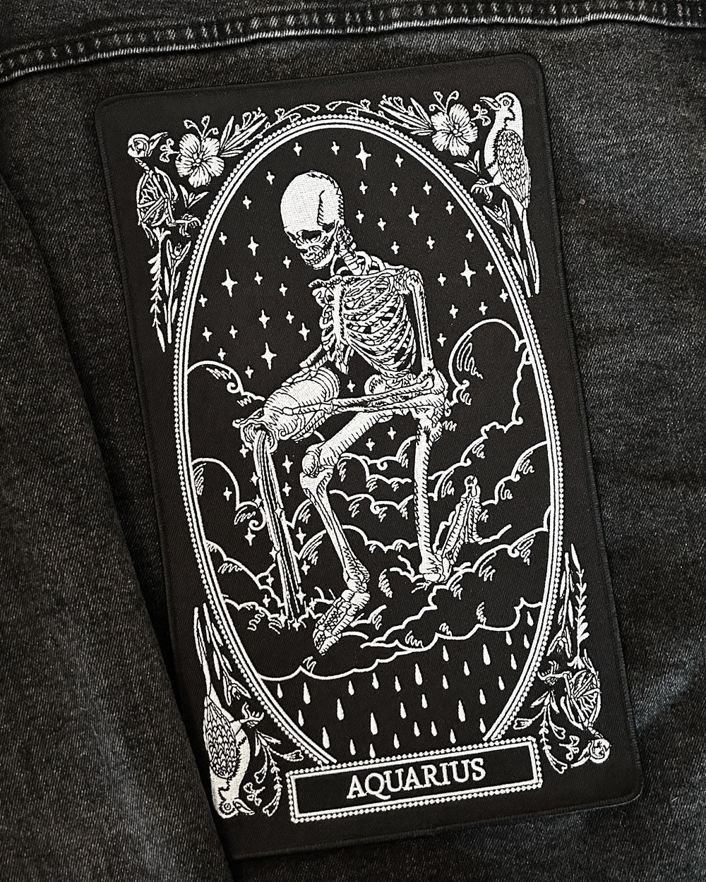 Aquarius Zodiac Tarot Large Back Patch-13th Press-Strange Ways