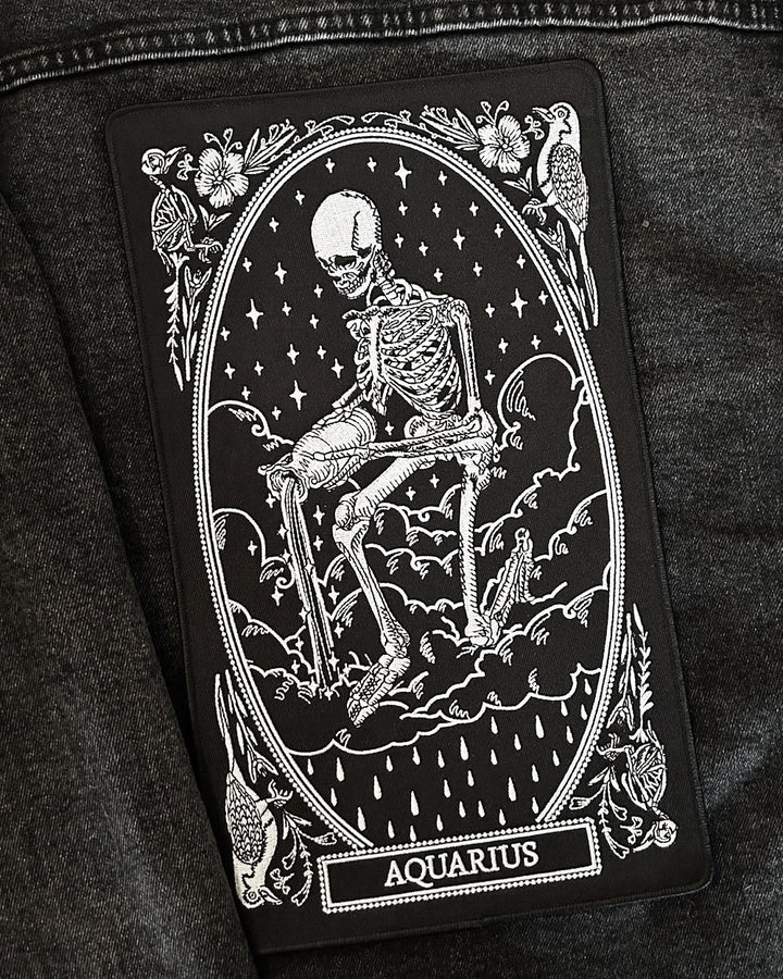 Aquarius Zodiac Tarot Large Back Patch-13th Press-Strange Ways