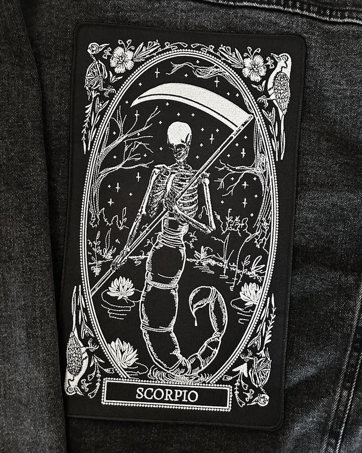 Scorpio Zodiac Tarot Large Back Patch-13th Press-Strange Ways