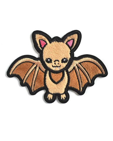 Brown Bat Fuzzy Sticky Patch
