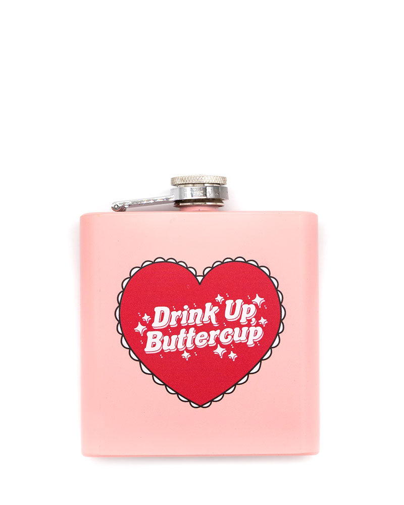 Drink Up Buttercup Hip Flask - Short-Punky Pins-Strange Ways