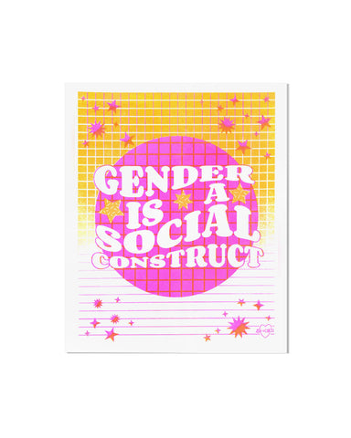 Gender Is A Social Construct Risograph Art Print (8" x 10")