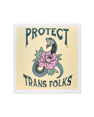 Protect Trans Folks Art Print (8" x 8")