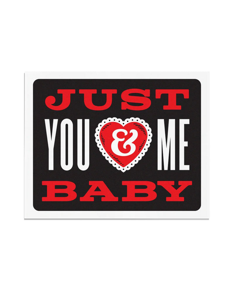 Just You & Me Baby Screenprinted Art Print (8" x 10")-Hellcats USA-Strange Ways