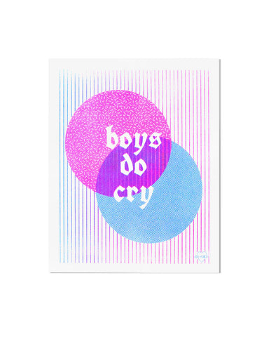 Boys Do Cry Risograph Art Print (8" x 10")