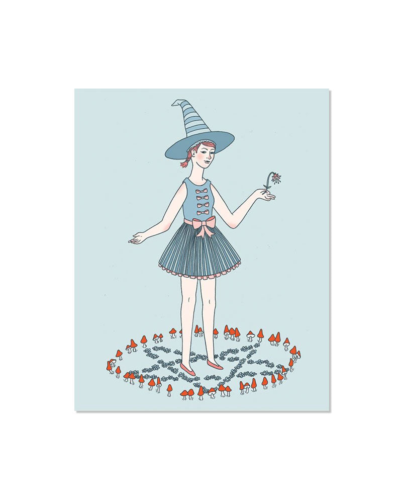 Witch In A Faerie Ring Art Print (8" x 10")-Bee's Knees Industries-Strange Ways