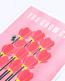 You Grow Girl Flowers Risograph Art Print (11" x 14")-ILootPaperie-Strange Ways