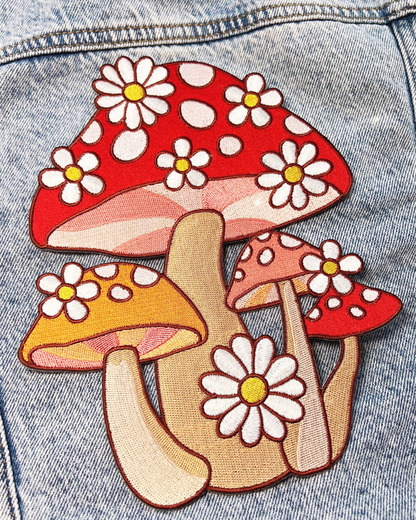 Mushroom & Daisy Cluster Large Back Patch