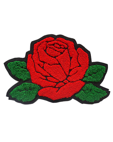 Red Rose Large Chenille Back Patch