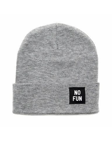 No Fun® Label Beanie - Grey