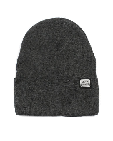 You Are Beautiful Beanie - Charcoal