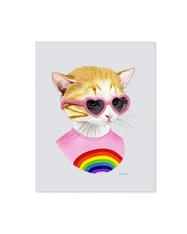 Rainbow Kitten Art Print (8" x 10")
