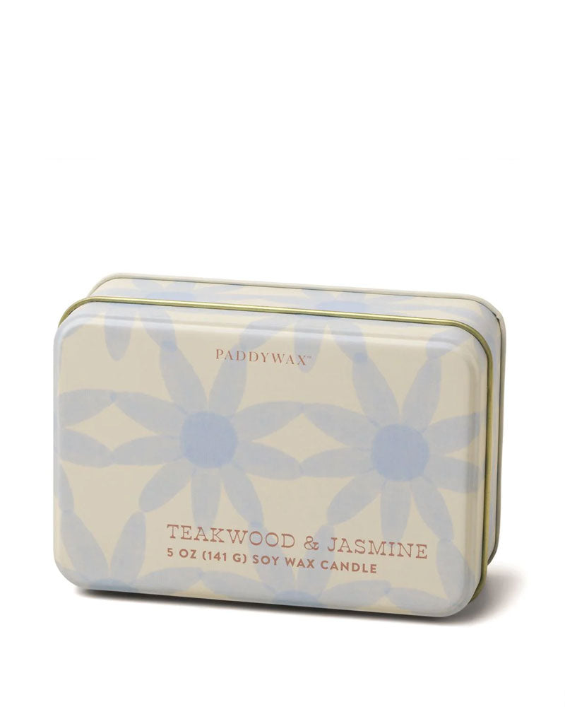 Teakwood & Jasmine Candle Tin (5oz)-Paddywax-Strange Ways