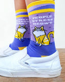 People Stress Meowt Cat Socks-Groovy Things Co.-Strange Ways