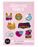 Pawsitive Vibes Cat Sticker Sheet-Punky Pins-Strange Ways