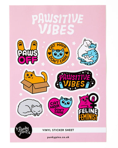 Pawsitive Vibes Cat Sticker Sheet
