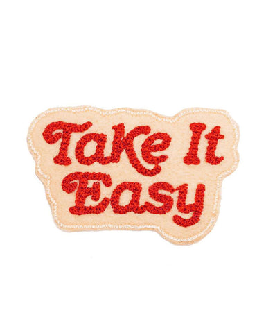 Take It Easy Chainstitch Patch - Creme