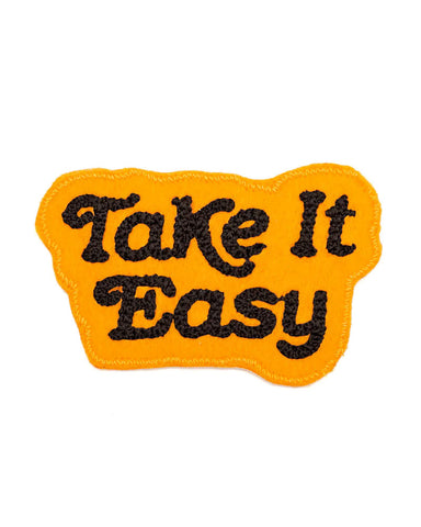 Take It Easy Chainstitch Patch - Goldenrod
