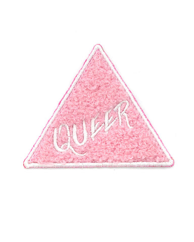 Queer Pink Triangle Chenille Patch