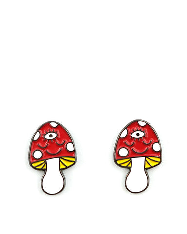 Third Eye Mushroom Earrings