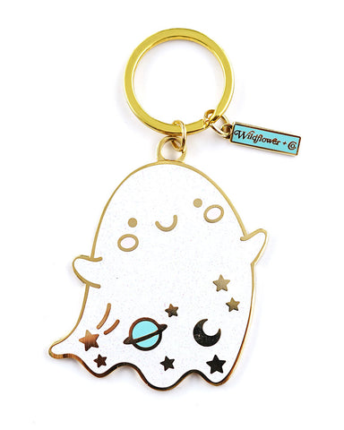 Sparkly Space Ghost Keychain