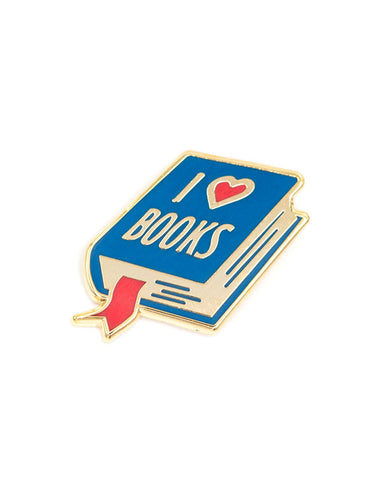 I Heart Books Pin