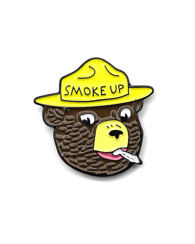 Smoke Up Smokey Bear Pin