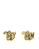 They / Them Gender Pronoun Earrings (Fundraiser)-Dissent Pins-Strange Ways