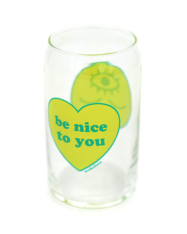 Be Nice To You Drinking Glass - Yellow
