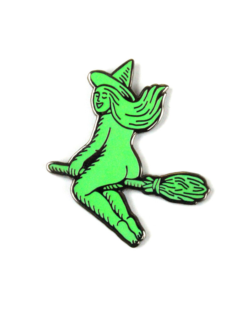 Butt Witch Pin (Glow-in-the-Dark)-Cat Coven-Strange Ways