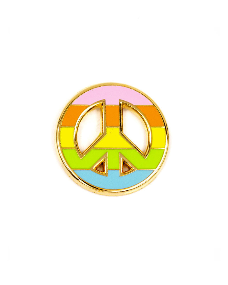 Rainbow Peace Sign Pin