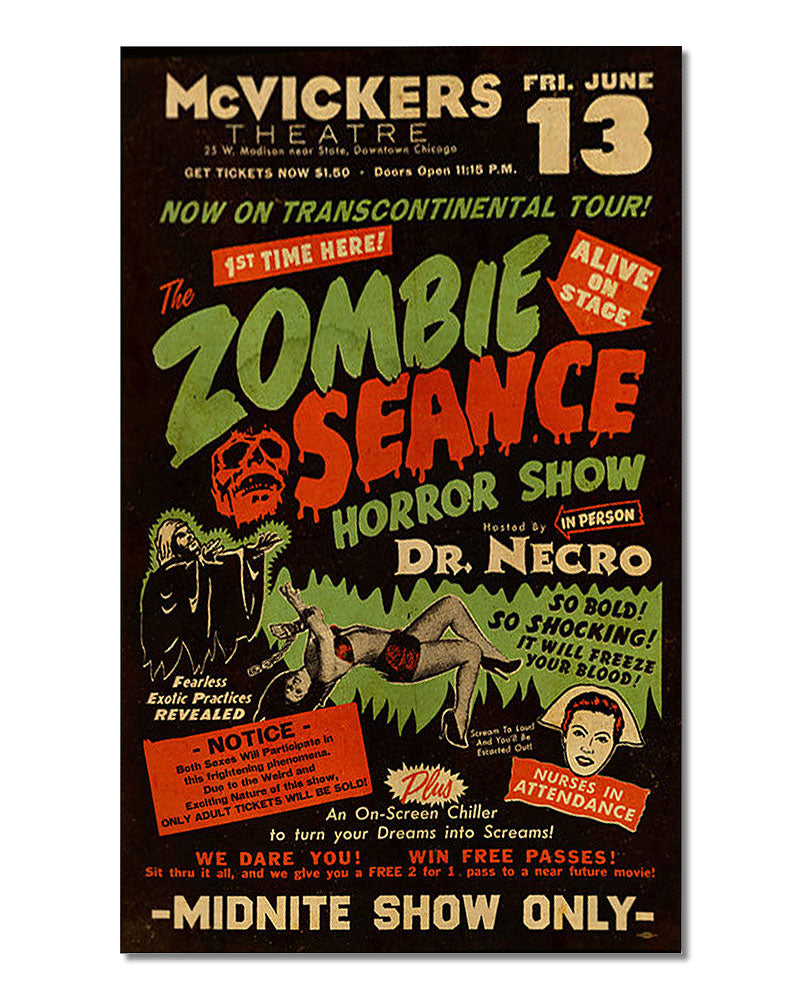 Zombie Seance Art Print (11" x 17")-Retro-a-go-go!-Strange Ways