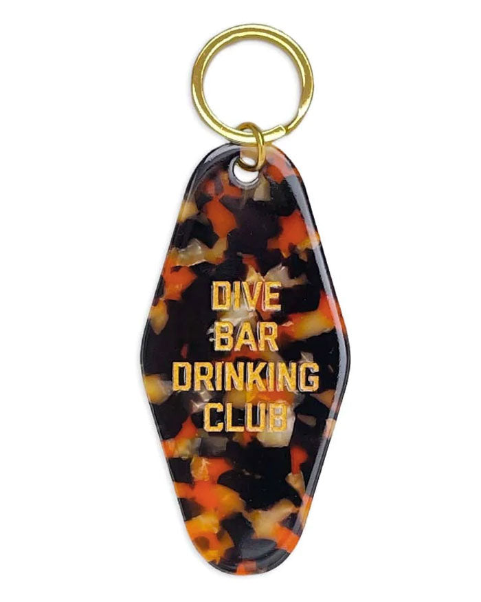 Dive Bar Drinking Club Keychain-Golden Gems-Strange Ways