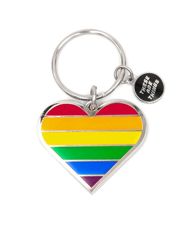 LGBTQ+ Rainbow Pride Heart Keychain