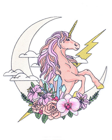 Mystical Unicorn & Moon Large Back Patch