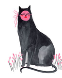 Sitting Cat With Mask Art Print (8" x 10")-Quiet Tide Goods-Strange Ways