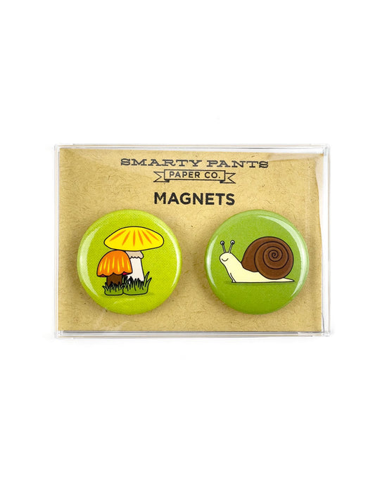 Mushrooms & Snail Magnets (Set of 2)