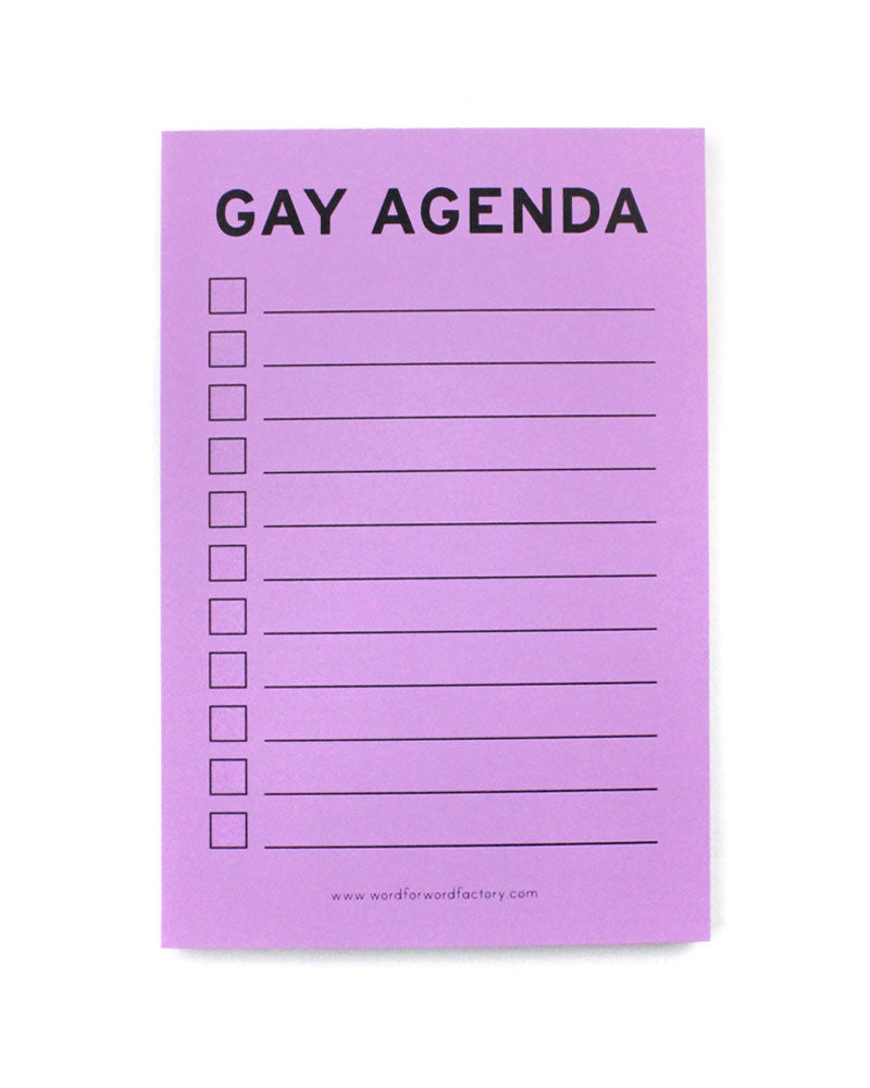 Gay Agenda Notepad-Word For Word Factory-Strange Ways
