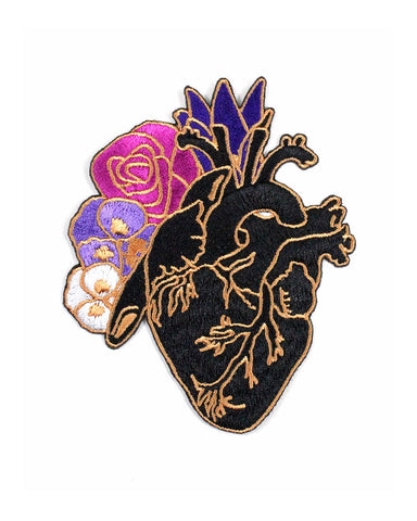 Anatomical Heart Flowers Patch