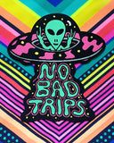 No Bad Trips Alien UFO Patch-Killer Acid-Strange Ways