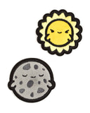 Luna + Sol (Moon + Sun) Fuzzy Sticky Patch Set-LuxCups Creative-Strange Ways