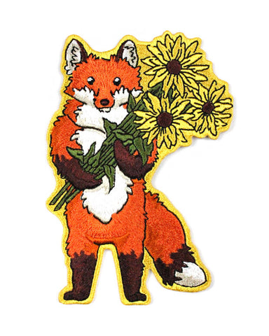 Fox With Flowers Patch