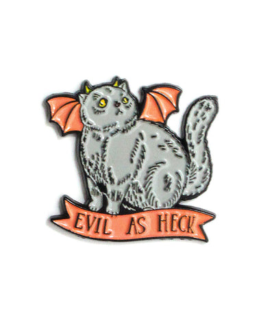 Evil As Heck Devil Cat Pin