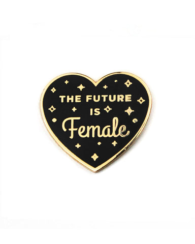 The Future Is Female Heart Pin - Black (Glow-in-the-Dark)