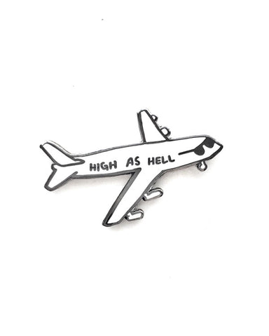 High As Hell Airplane Pin