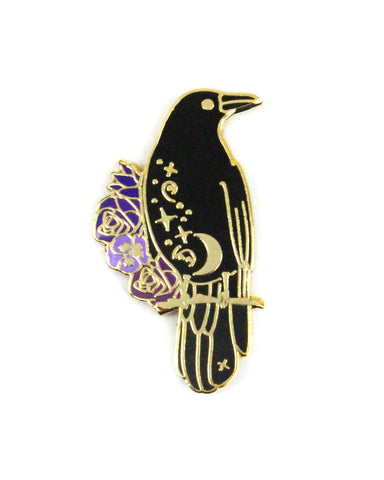 Magical Black Crow Pin