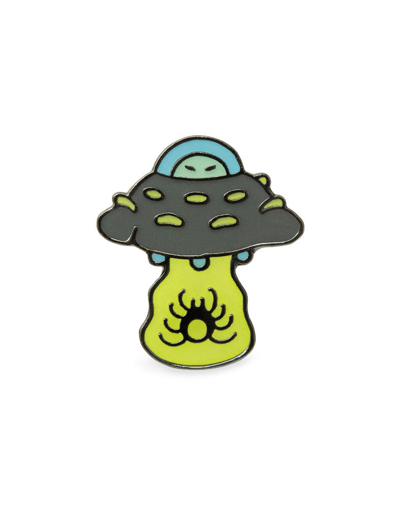 Mushroom UFO Pin (Glow-in-the-Dark)-Mean Folk-Strange Ways