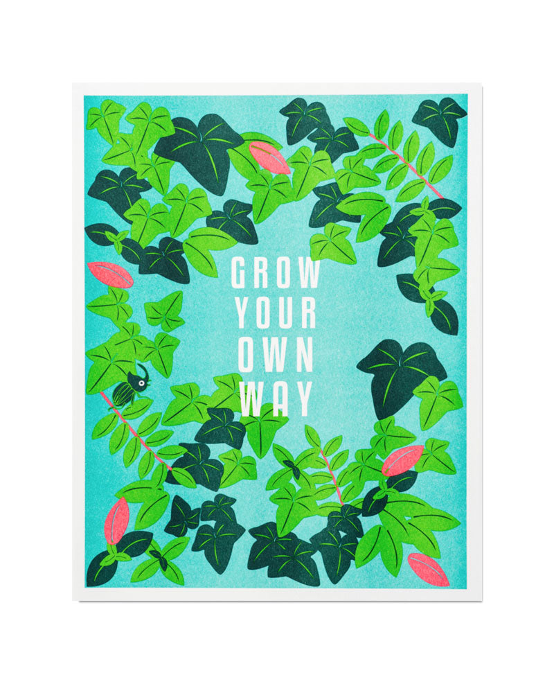Grown Your Own Way Plant Risograph Art Print (11" x 14")-ILootPaperie-Strange Ways